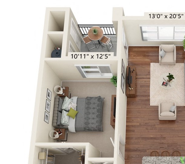Two Bedroom Floor Plan at South Range Crossings